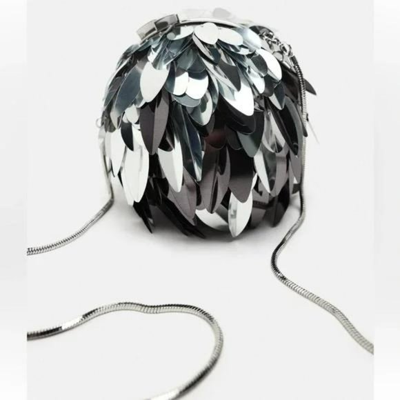 ZARA SEQUIN CROSSBODY BAG - Picture 3 of 6